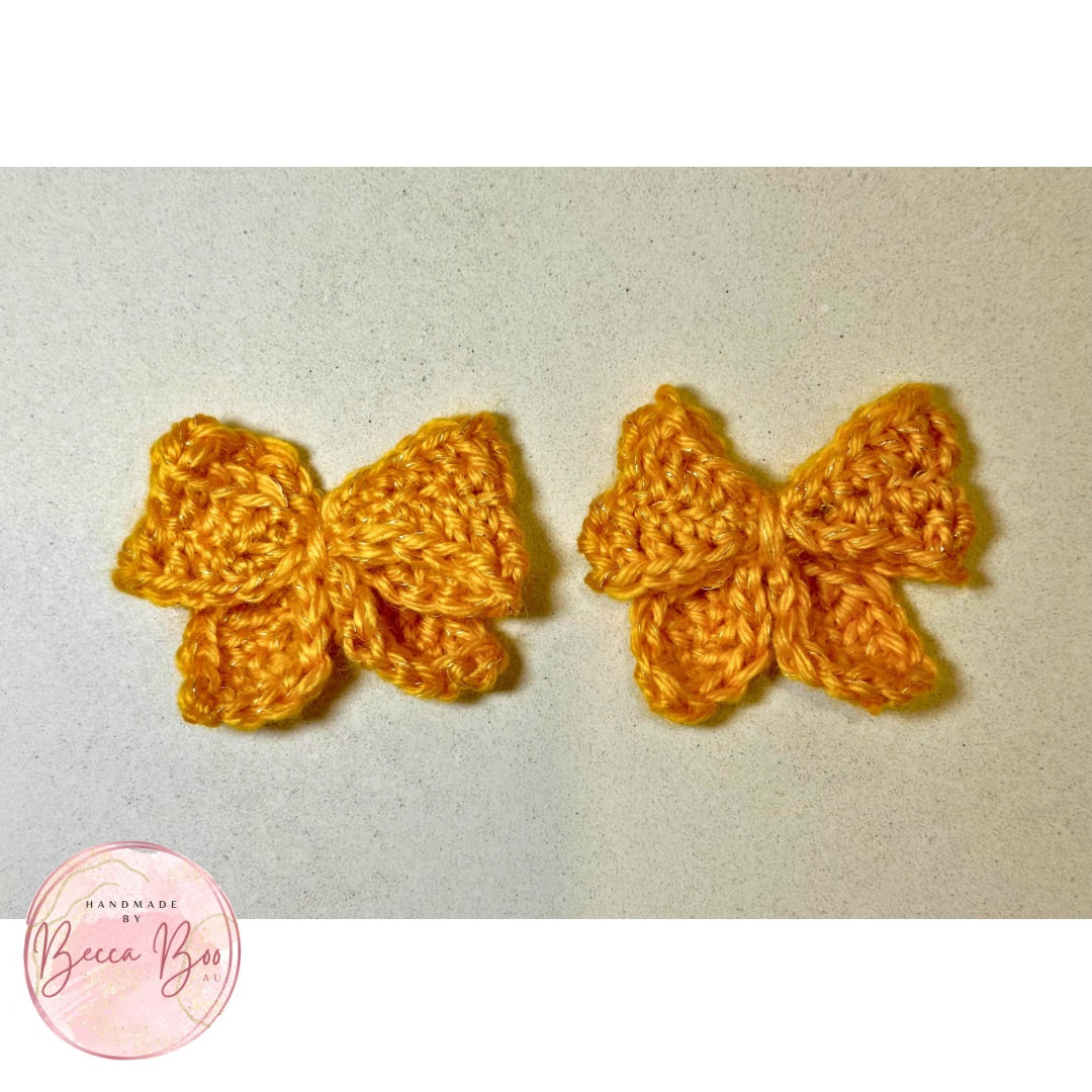 Mustard Yellow Sparkle Hair Bow