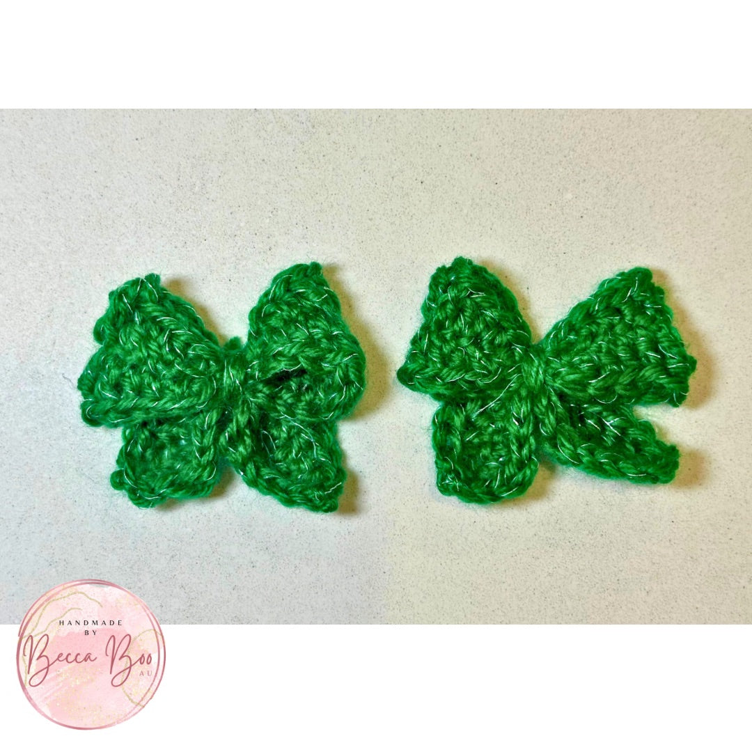 Green Sparkle Hair Bow