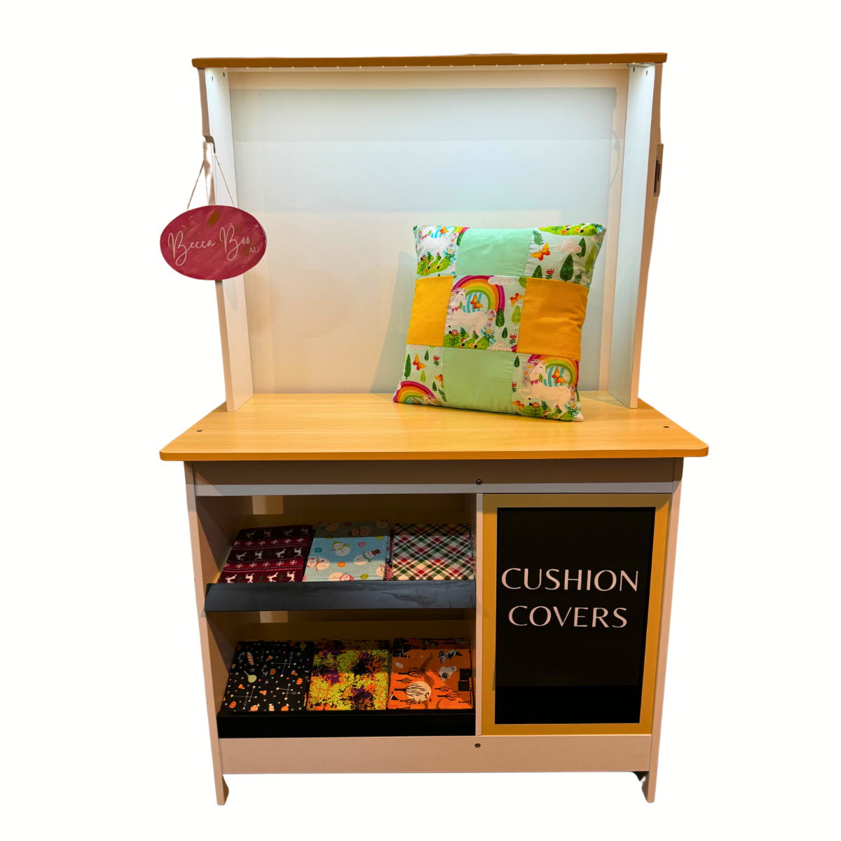 Unicorn, Pink and Yellow Cushion Cover