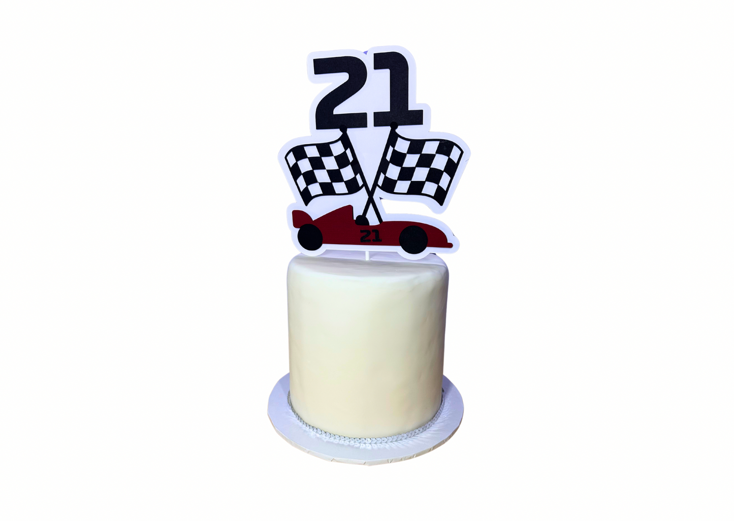 “21st” Racing Car Cake Topper