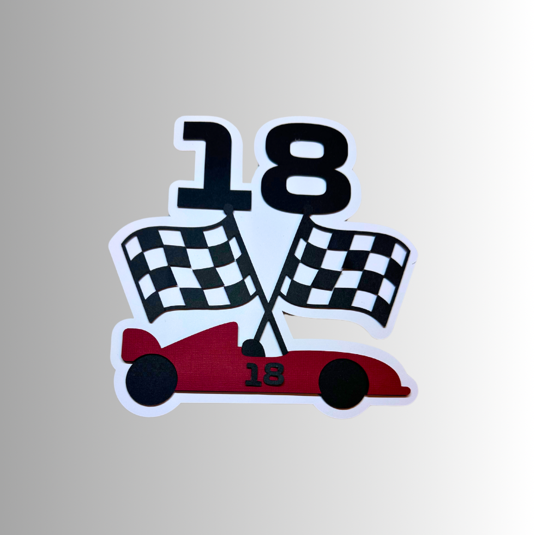 “18th” Racing Car Cake Topper