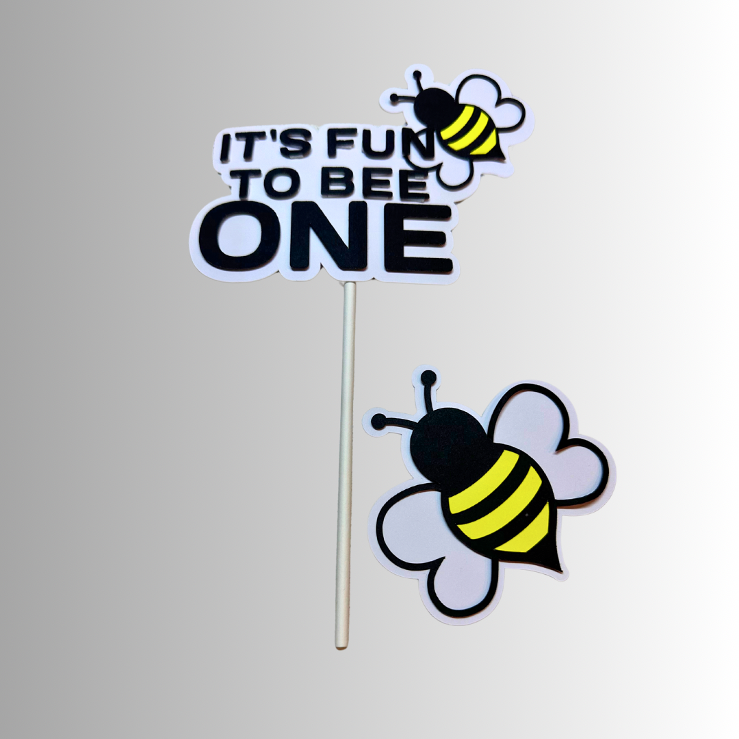 ‘It’s fun to BEE One’ 1st Birthday Cake Topper