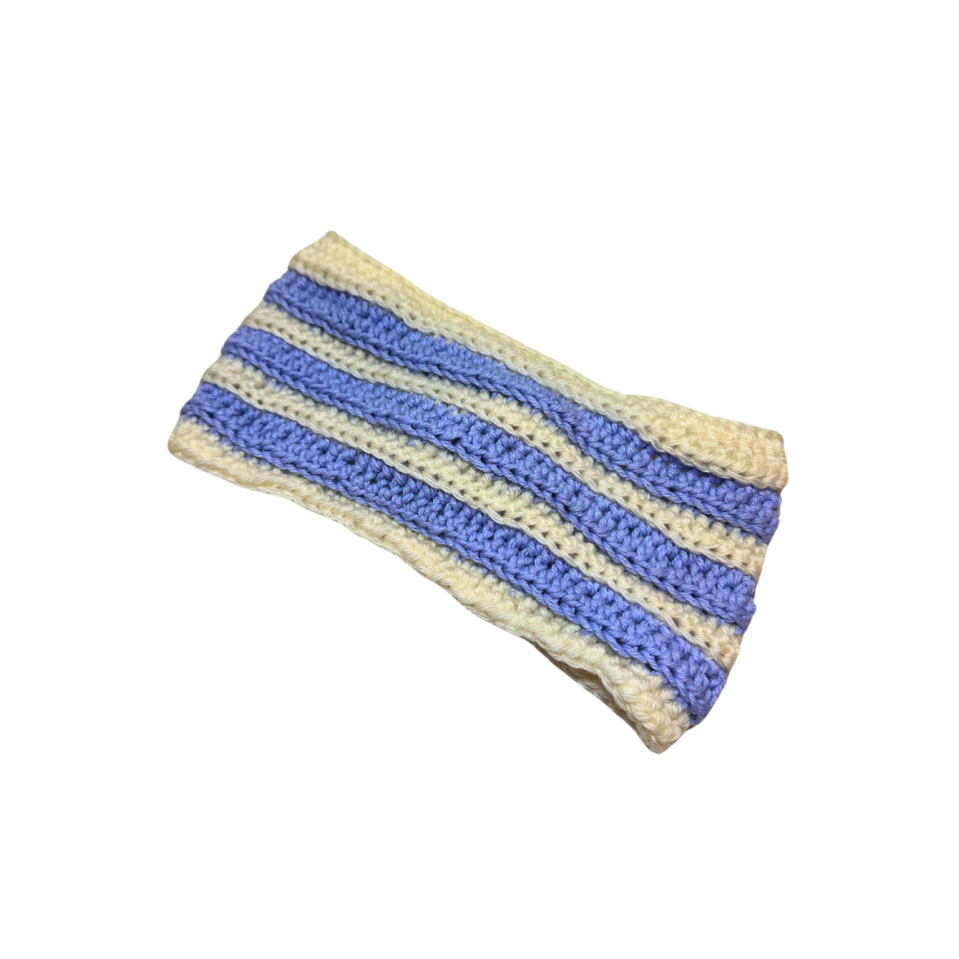 Blue and Off-White Ear Warmer