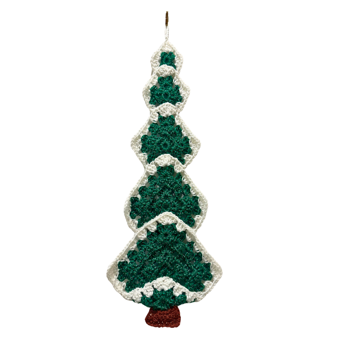 Christmas Tree Wall Hanging (Green and White - Plain)