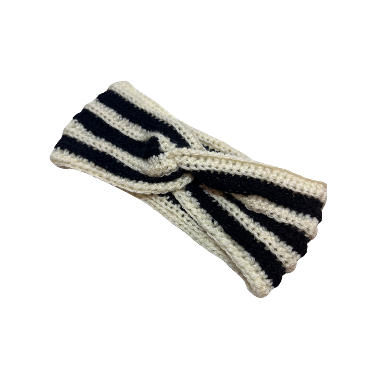 Black and Off-White Ear Warmer