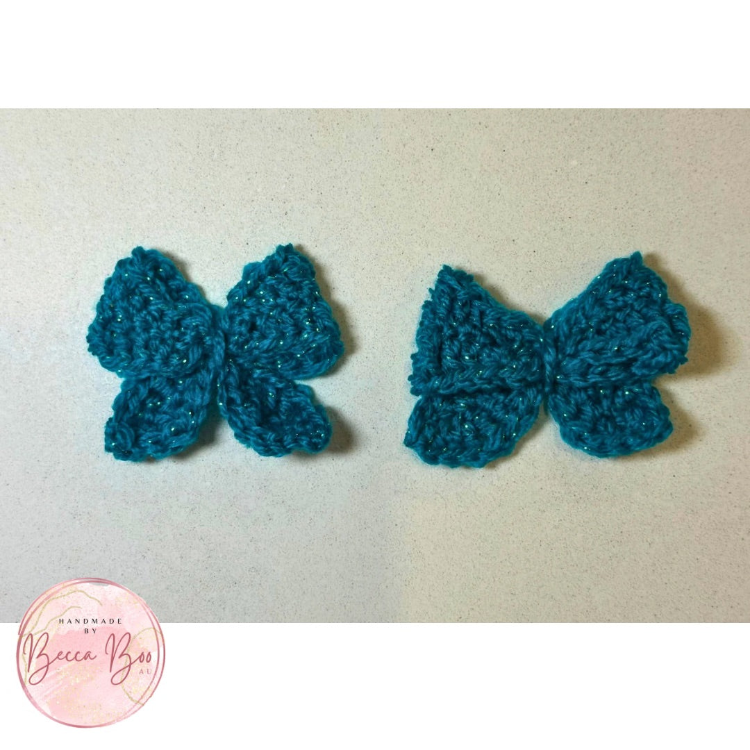 Turquoise Sparkle Hair Bow