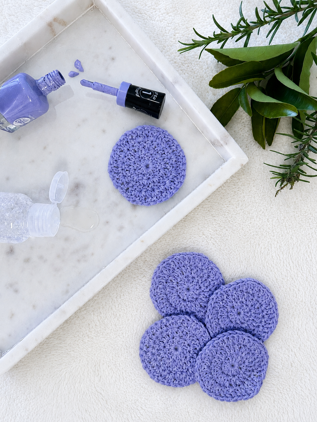 Crocheted Face Scrubbies (100% Cotton) (Round) (Light Purple)