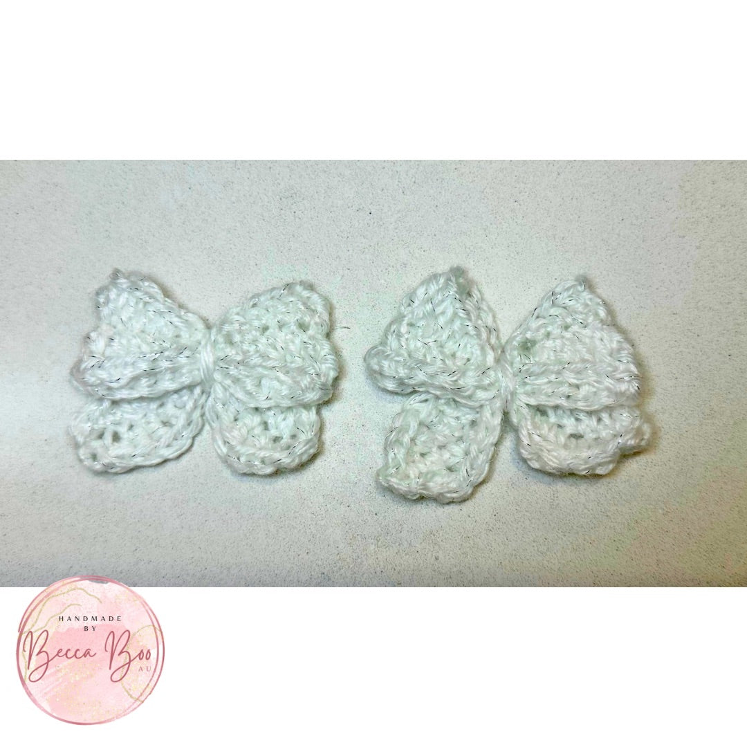 White Sparkle Hair Bow