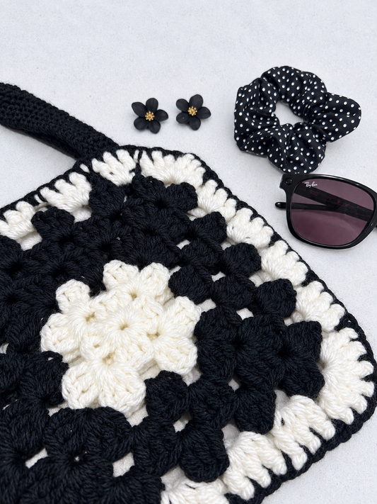 Mini Tote Bag (Black and White)