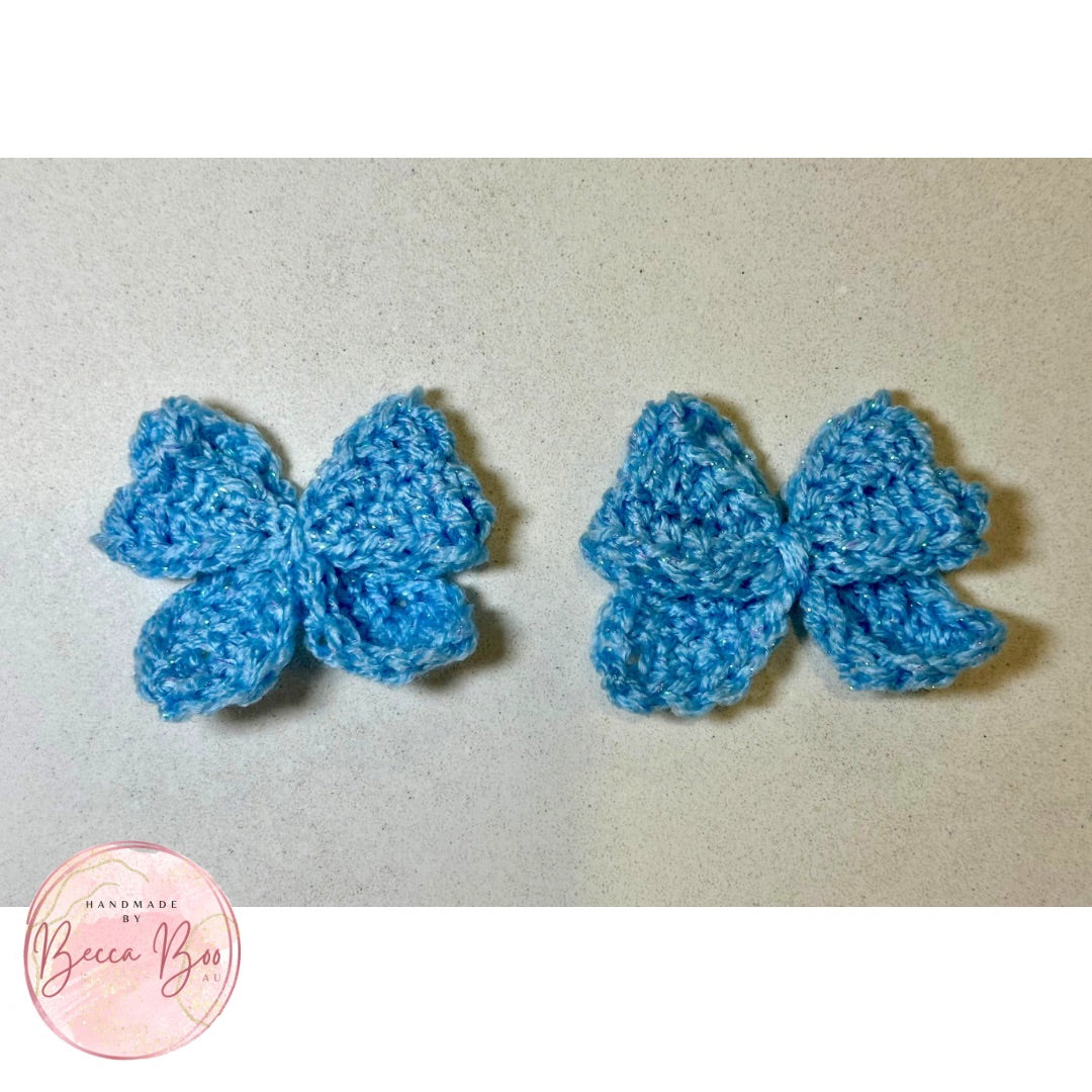 Pale Blue Sparkle Hair Bow