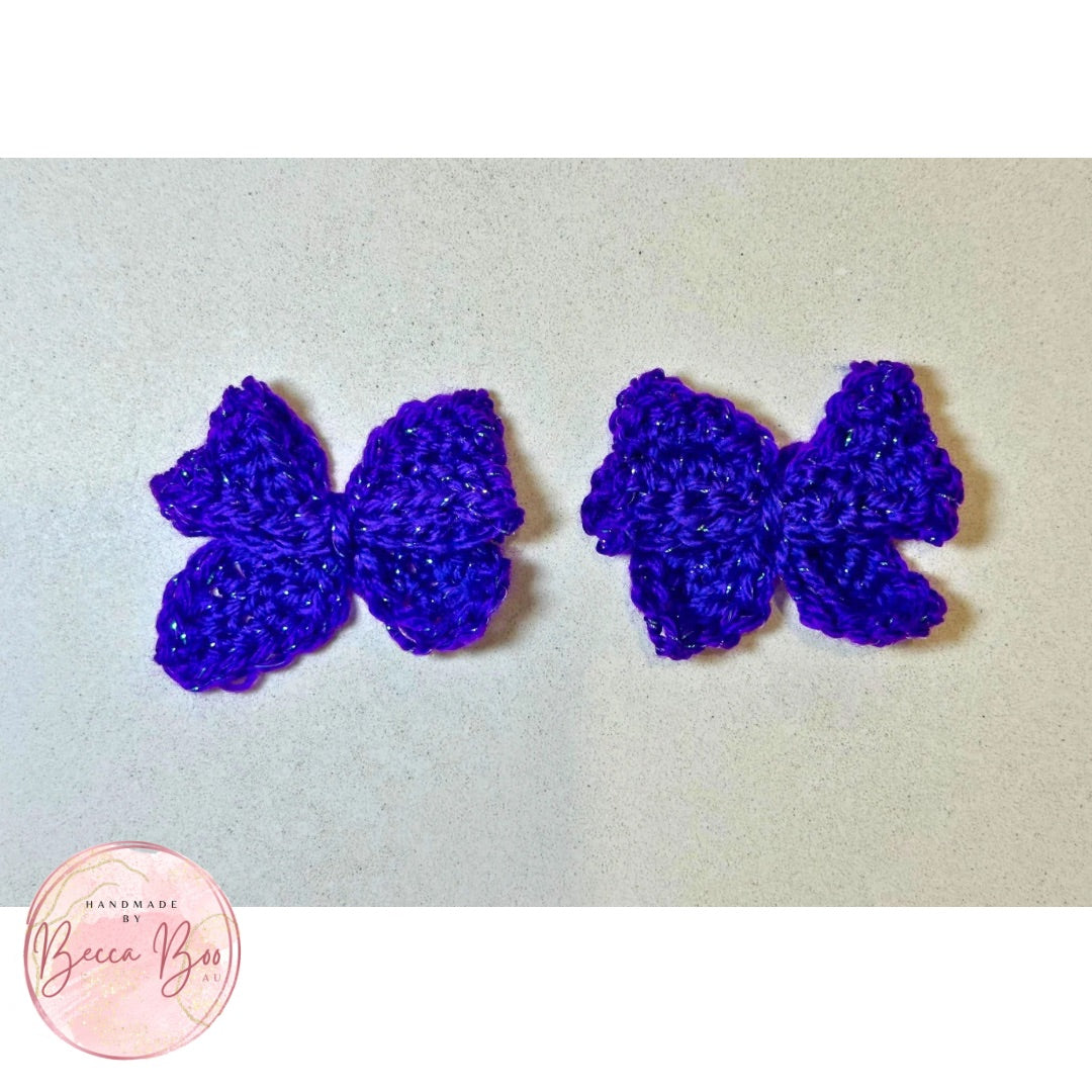 Dark Purple Sparkle Hair Bow
