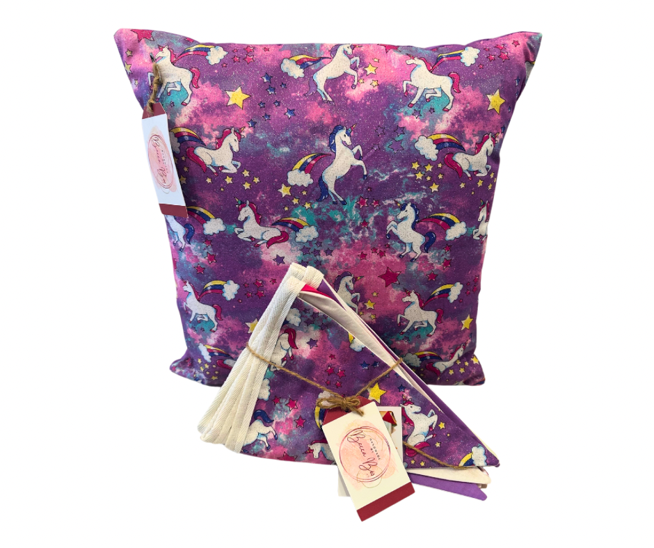 Purple Unicorn Print Bunting and Cushion Sets