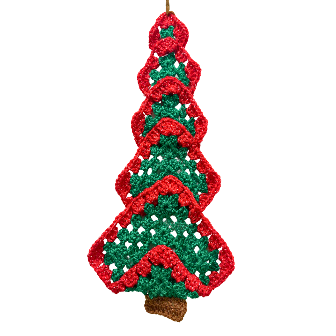 Christmas Tree Wall Hanging (Green and Red - Plain)